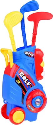 Image de Set de mini-golf - clubs, balles, support sur roulettes Jokomisiada