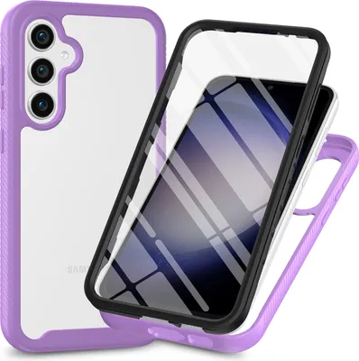 Image de Etui pour Samsung Galaxy S23 FE, bumper avec protecteur d'écran 360° intégré, étui de protection intégrale Violet