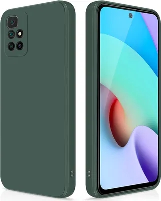 Produktbild von Silikon Hülle für Xiaomi Redmi 10 Flüssigsilikon Dünn Gel Gummi Matt Kratzfeste Schutzhülle Nachtgrün
