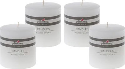 Produktbild von 4er Set Adventskranzkerzen "Raureif" Weiß 100/98 mm