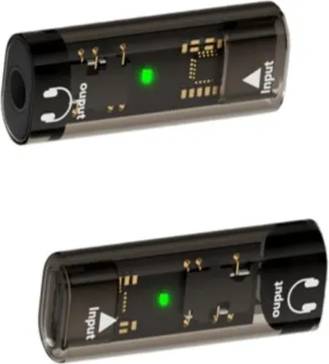 Produktbild von INF 3,5mm Buchse auf USB C Buchse Adapter 2er Set mit DAC 16bit 48KHz ABS kompakt für Reisen Transparent+Schwarz
