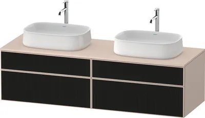 Image de Duravit Zencha Meuble sous-lavabo sur console, 1600x550mm, 2 tiroirs, 2 découpes, ZE4825, ZE4825B63830000