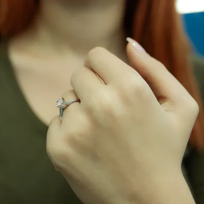 Produktbild von 0,35 Carat Diamant Solitär Ring Antragsring 14 Karat Weißgold