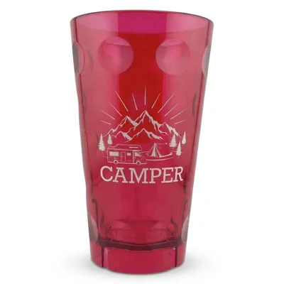 Camper Dubbebecher 0,5 Liter (Pink) - Plastikbecher, Trinkbecher ideal für Camping