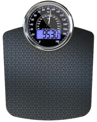 Imagen del producto de Báscula híbrida 2 en 1, analógica y digital, con capacidad de hasta 180 kg y pantalla grande