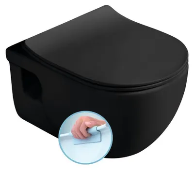 Produktbild von BRILLA WC, 36,5x53cm, schwarz matt, spülrandlos