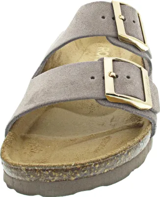 Produktbild von Rohde Damen Pantolette aus Veloursleder mit verstellbaren Schnallen Alba 5590, Größe:39 EU, Farbe:Beige