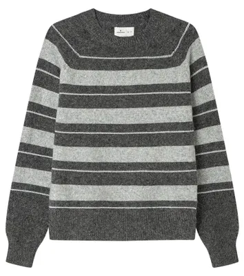 Imagen del producto de Jersey de Polyester a rayas para mujer, color gris, talla M