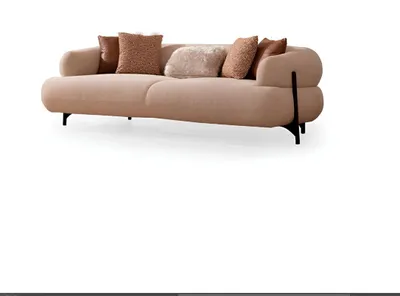 Produktbild von Sofagarnitur 3+3+1 Sitzer Textil Holz Sofa 3 Sitzer Modern Sessel Komplett Set