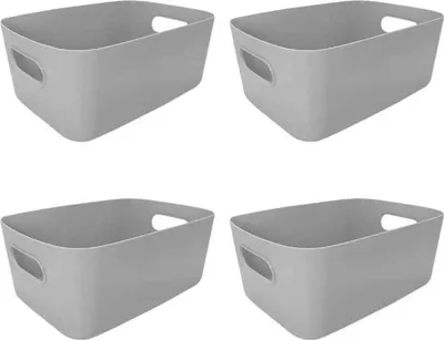 Immagine prodotto di set di 4 scatole portaoggetti 25 x 17 x 10 cm in plastica per cucina e bagno