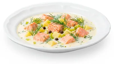 Produktbild von BARIN in 5 Minuten fertig Finnische Lachssuppe Lohikeitto | cremige Fischsuppe mit Lachs, Kartoffeln &amp; Dill | tiefgekühlt schockgefroren 300 g