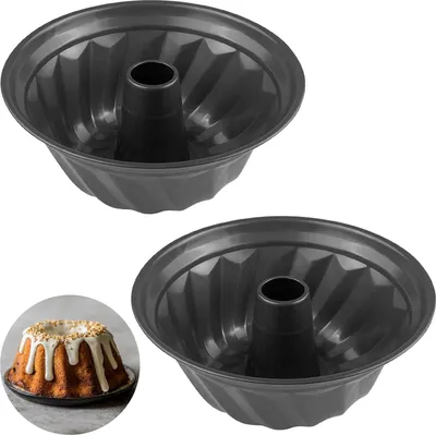 Produktbild von Gugelhupfform - Antihaftbeschichtung - 2 Stück - Grau - Kohlenstoffstahl - 24 cm