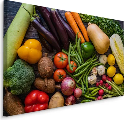 Obrázok produktu pre Obraz nástenné dekorácie 3D pre obývacia izba farebné VEGETABLES rastliny 90x60cm