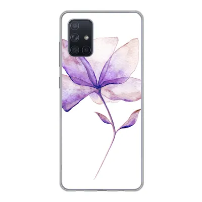 Produktbild von MuchoWow® Handyhülle Schutzhülle Hülle für Samsung Galaxy A51 5G Blumen - Aquarell - Lila Silikon Softcase Handy Hülle - Abbildung