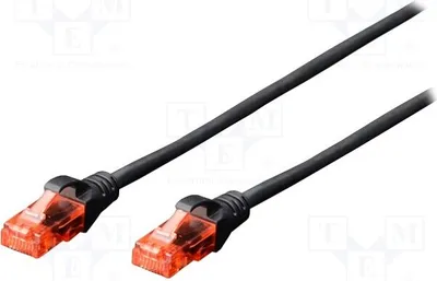 Productafbeelding van 1x 0,5 meter, zwart, 6-aderig koperen kabel, type DK-1617-005/BL, RJ45-kabel
