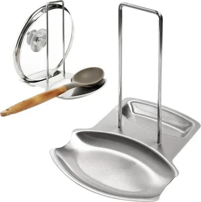 Produktbild von YIQI Küche Deckelhalter,Topfdeckelhalter,Löffelablage/Pfannenhalter Küche Halter Für Deckel Und Löffel Edelstahl Deckel Organizer Ständer 19 x 15.5 x 19 cm