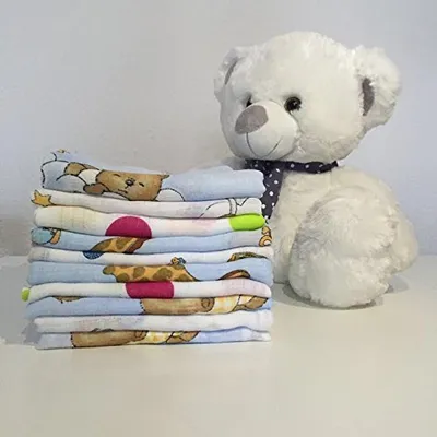 Produktbild von 10 Stück - Stoffwindeln Stoffwindel Mullwindeln Spucktuch Spucktücher mit buntem Aufdruck für Jungen 70x80 cm  aus 100% Baumwolle