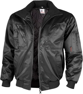 Produktbild von Qualitex Pilotenjacke - wetterfeste Arbeitsjacke mit festem Steppfutter - ideal Übergangsjacke - in Farbe: schwarz - Herren: XL - Damen: 48