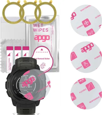 Produktbild von apgo 3 Stück Schutzglas, klar, kompatibel mit Garmin Instinct Smartwatch, Hybrid 8H, Ersatz für Hartglas, Displayschutzglas, Bildschirmschutz, Displayschutz, kratzfest