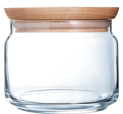 Image de Pure Jar Wood : Boîte de conservation en bois, 50 cl - Lot de 6