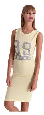 Produktbild von Damen Sommer Kleid Minikleid mit Druck; Pastellgelb