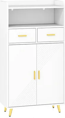 Produktbild von Mehrzweckschrank in Weiß mit verstellbarem Regal und Schubladen