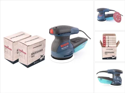 Image de Bosch GEX 125-1 AE Ponceuse excentrique 250 watts 125 mm ( 0601387500 ) + 2x Toolbrothers TURTLE Set de ponçage