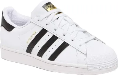 A single Adidas Superstar shoe is shown from a side-diagonal angle against a white background.