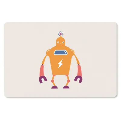 Produktbild von MuchoWow® Mauspad Mousepad Roboter - Antenne - Orange - Blitzschlag - Junge - Kinder 27x18 cm - Mousepads - Maus Mat - Pad - Mausunterlage - Büroartikel - Desk Matten