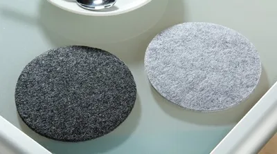 Produktbild von Gilde Filz Untersetzer rund 4er Set Ø 10 cm hellgrau
