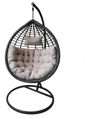 Imagen del producto de Silla colgante tipo "coco" para jardín, con cojines, de forma redonda, marca BDMU GRILL&GARDEN