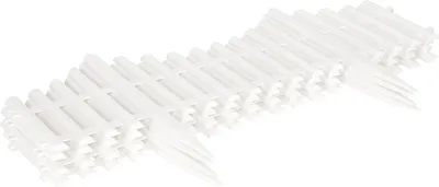 Image de KOTARBAU® Lot de 4 panneaux de clôture à enfoncer pour jardin, blancs, dimensions : 60,5 cm x 32,5 cm