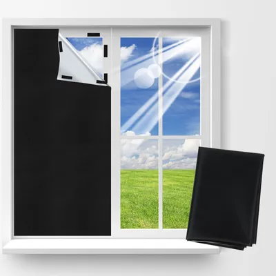 Immagine prodotto di Tenda a rullo per finestre a tetto - Nera - 145 x 100 cm - Nessuna foratura necessaria