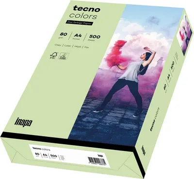Produktbild von tecno Multifunktionspapier colors A4 80 g/qm mittelgrün 500 Blatt