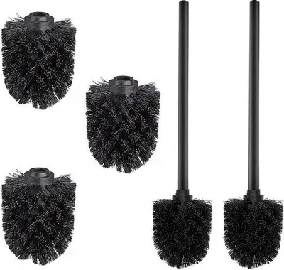 Immagine prodotto di Set di scopini per WC, nero, acciaio inossidabile, 7 cm, opaco