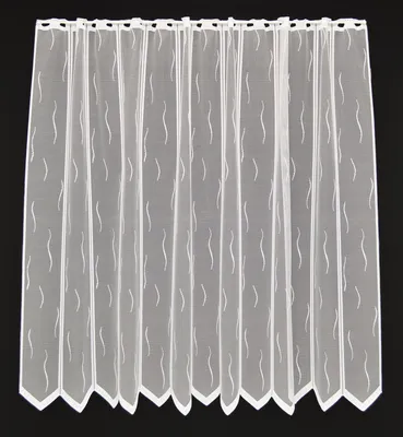 Produktbild von Gardinen Kranzusch Scheibengardine kleinem Wellenmuster 120x102 cm H/B Weiß Bistrogardine Vorhang Küche 1er Pack