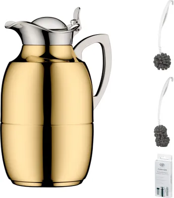 Image de alfi JUWEL Isolierkanne gold plated – Vorteilsset mit Reinigungsbürste CLEAN FIX 30 cm | HAN 1918273100 | EAN 4002458521744
