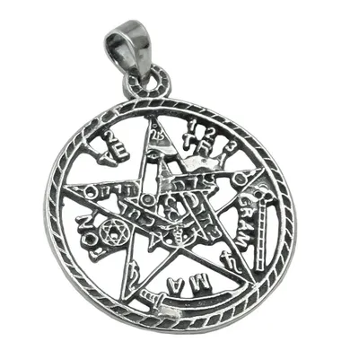 Produktbild von Anhänger 21mm Pentagramm Amulett geschwärzt Silber 925 silber 21mm