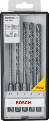 Produktbild von SDS plus-5 Hammerbohrer-Set, Robust Line, 5-tlg., 5,5-10 mm