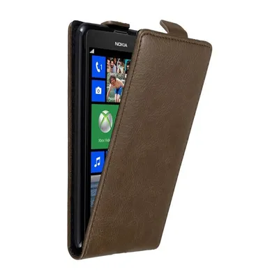 Obrázek produktu pro Cadorabo pouzdro pro Nokia Lumia 625 Ochranný kryt v hnědé barvě Flipové pouzdro Kryt na mobil