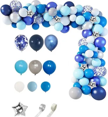 Immagine prodotto di Ghirlanda di palloncini Kofetti blu, 1 set, 75 pezzi