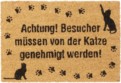 Produktbild von relaxdays Fußmatte Kokos Katze