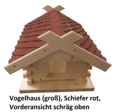 Produktbild von Vogelhaus (groß), Schiefer rot