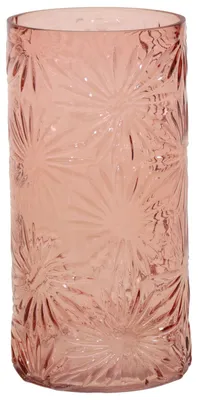 Produktbild von Mega Collections Vase Debby - Glas - Blumenrelief - 15 x 35 cm