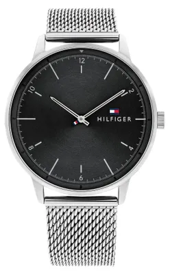Produktbild von Tommy Hilfiger Analog Quarzuhr für Herren mit Silbernes Edelstahl-Mesh-Gliederar