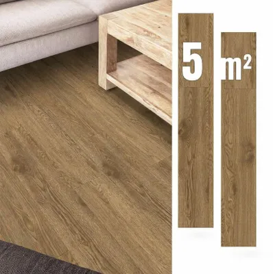 Immagine prodotto di Pannelli vinilici autoadesivi, 5 m², color marrone scuro, effetto legno, impermeabili