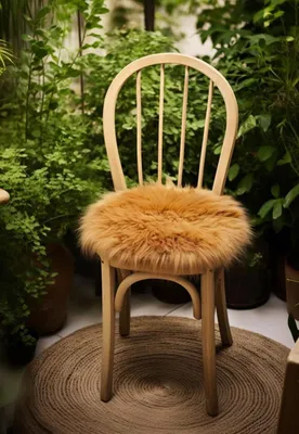 Produktbild von Lammfell Sitzkissen Ø 40 cm Coburger Fuchsschaf -