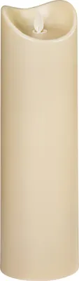Produktbild von Dehner Outdoor-Kerze mit LED-Beleuchtung, Ø 8.9 cm, Höhe 30.5 cm, Kunststoff, creme