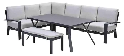 Produktbild von Garden Impressions Rondo Lounge-Dining Set - 6-teilig - carbon black -  valley sand