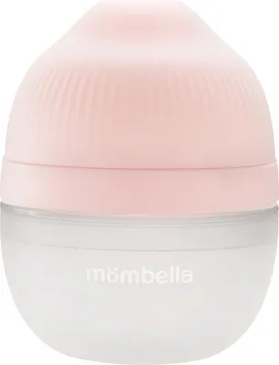 Produktbild von Mombella Brustähnliche Anti-Kolik-Flasche, 120 ml, S-Zähne, langsamer Nahrungsfluss, 100 % Silikon, Altrosa